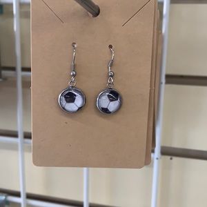 Handmade soccer earrings